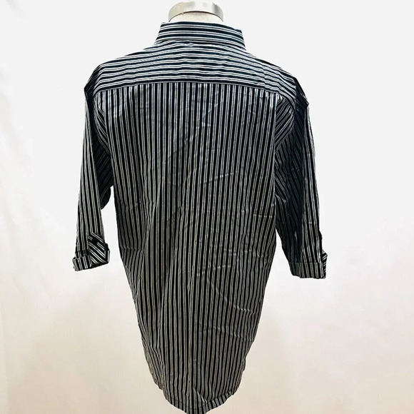 NWT SAHARA Men Long Sleeve Button Down Striped Slim & Sleek Dress Shirt Size XL - Picture 5 of 9